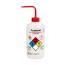 易认安全洗瓶，LDPE瓶体；PP盖；PPCO填充管，500ml容量，丙酮，红色瓶盖